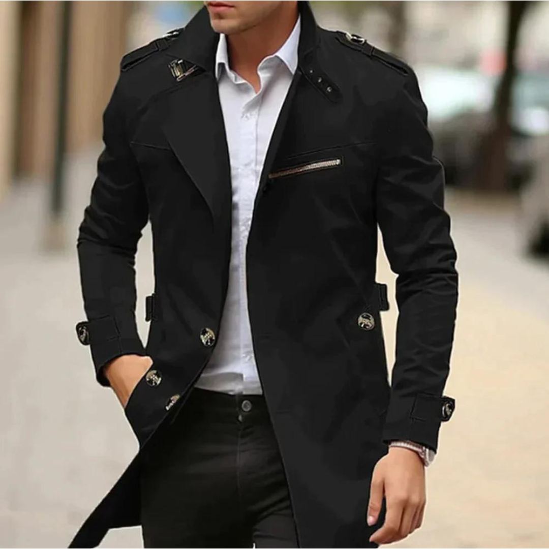 Classic double-breasted trench coat for men | Alarion