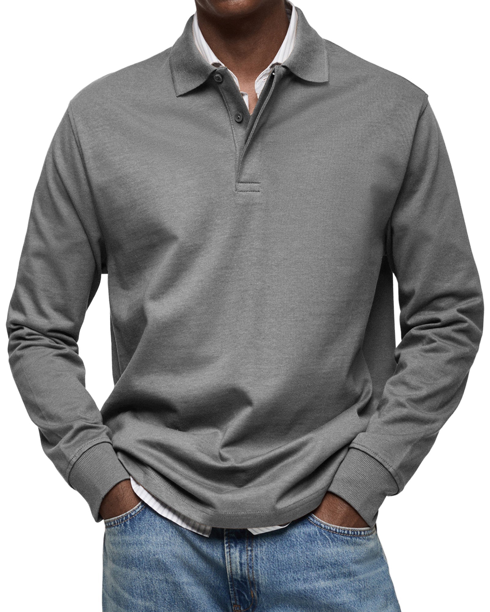 Classic long-sleeve everyday polo shirt for men | Wilson -5