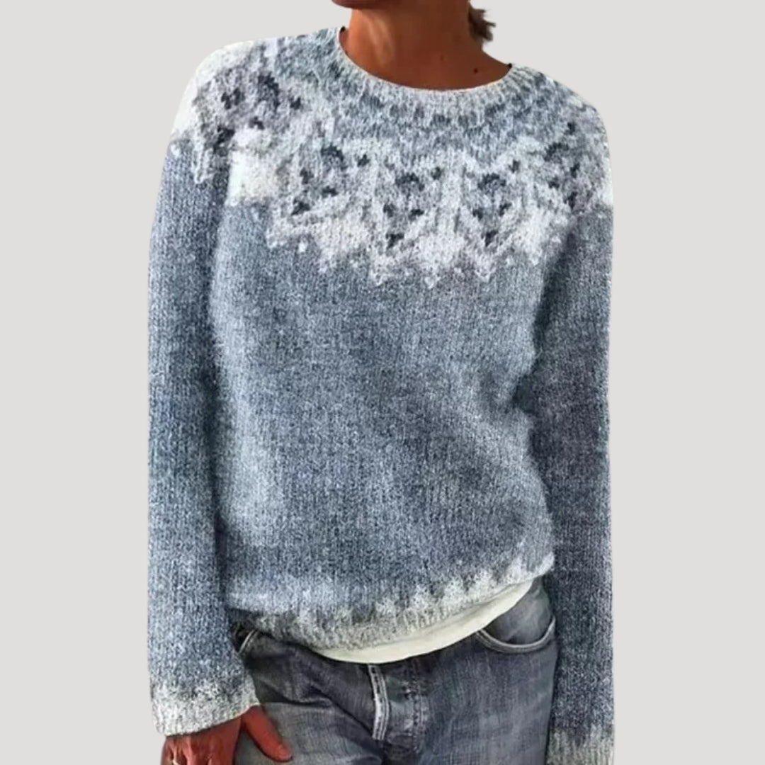 Colourful patterned winter knit jumper for women | Patterned -8