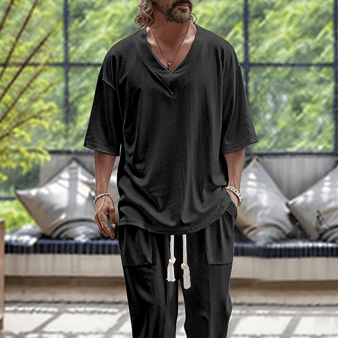 Relaxed fit two-piece outfit set for men | Kaelen
