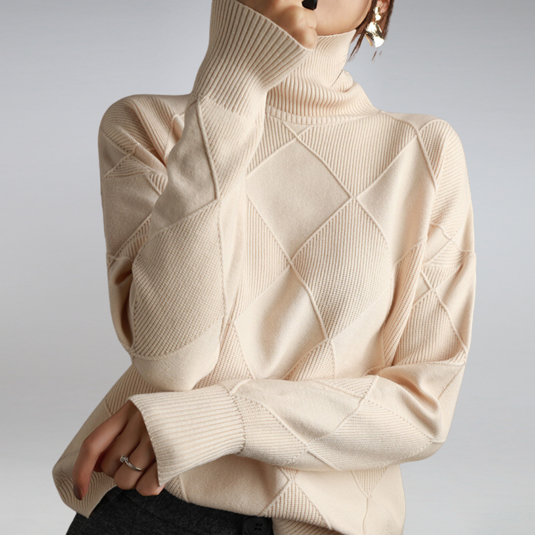 Elegant turtleneck knit sweater for winter Cozy for Women | Myla Élan
