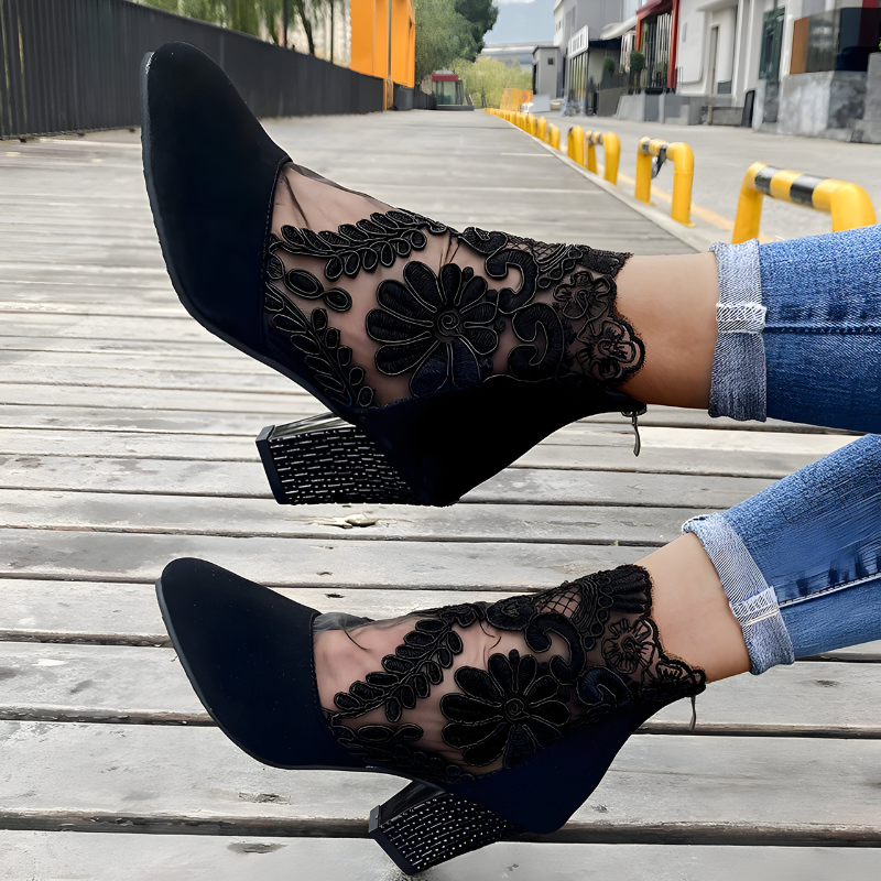 Ankle strap block heel shoes for women | Margarith