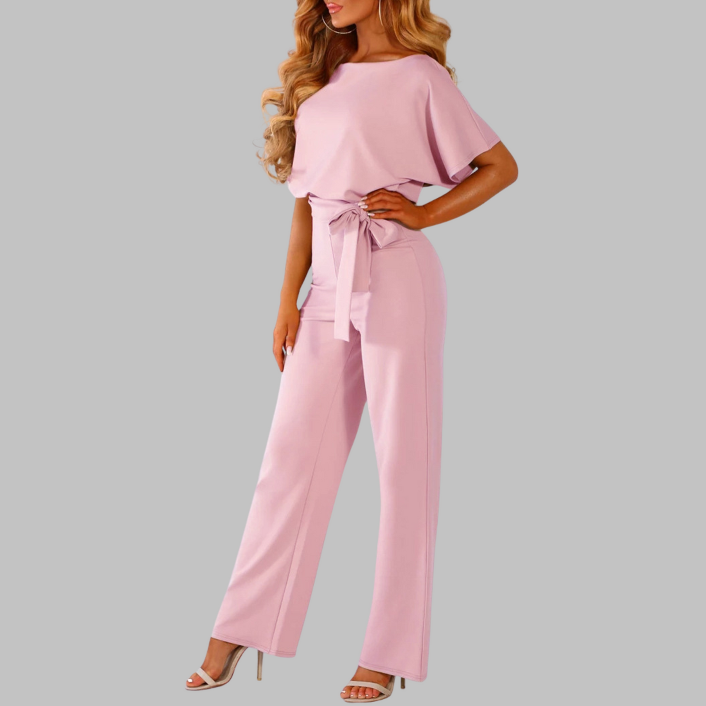Casual tie front batwing sleeve jumpsuit for women | Alvessa