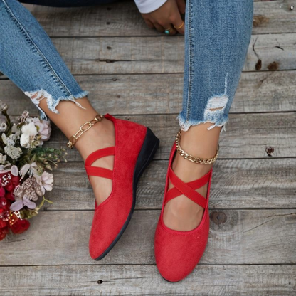 Closed-toe wedge ballerina shoes for women | Calerinne