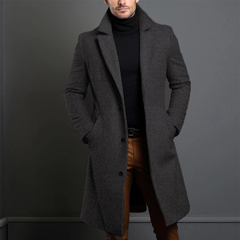Classic tailored winter coat with regular fit Stylish for Men | William Noir