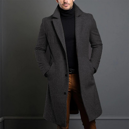 Classic tailored winter coat with regular fit Stylish for Men | William Noir