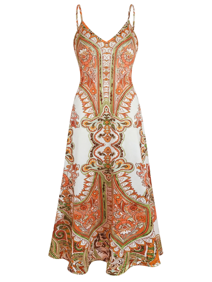 Boho floral sleeveless dress for women | Ottilie