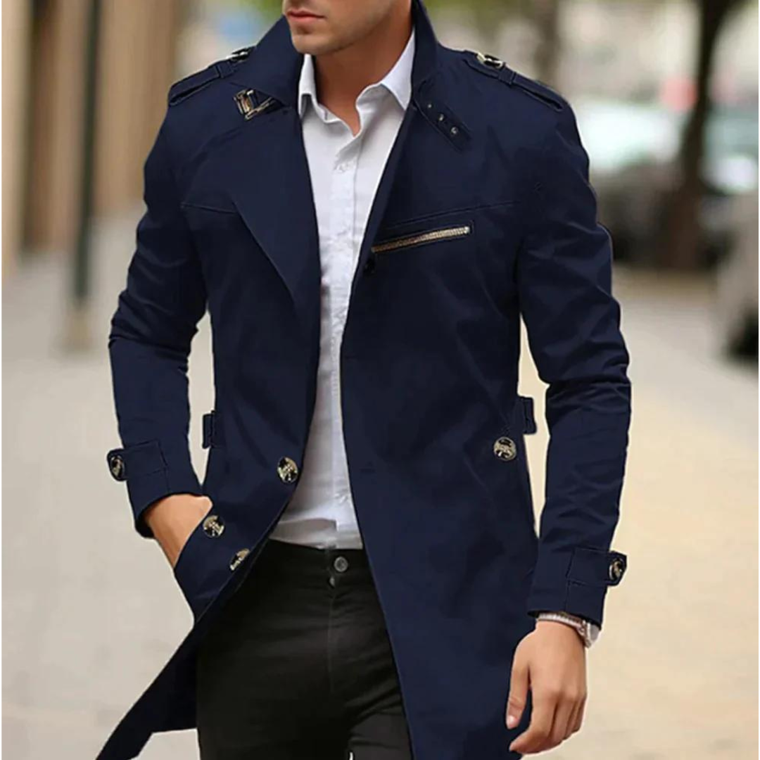 Classic double-breasted trench coat for men | Alarion