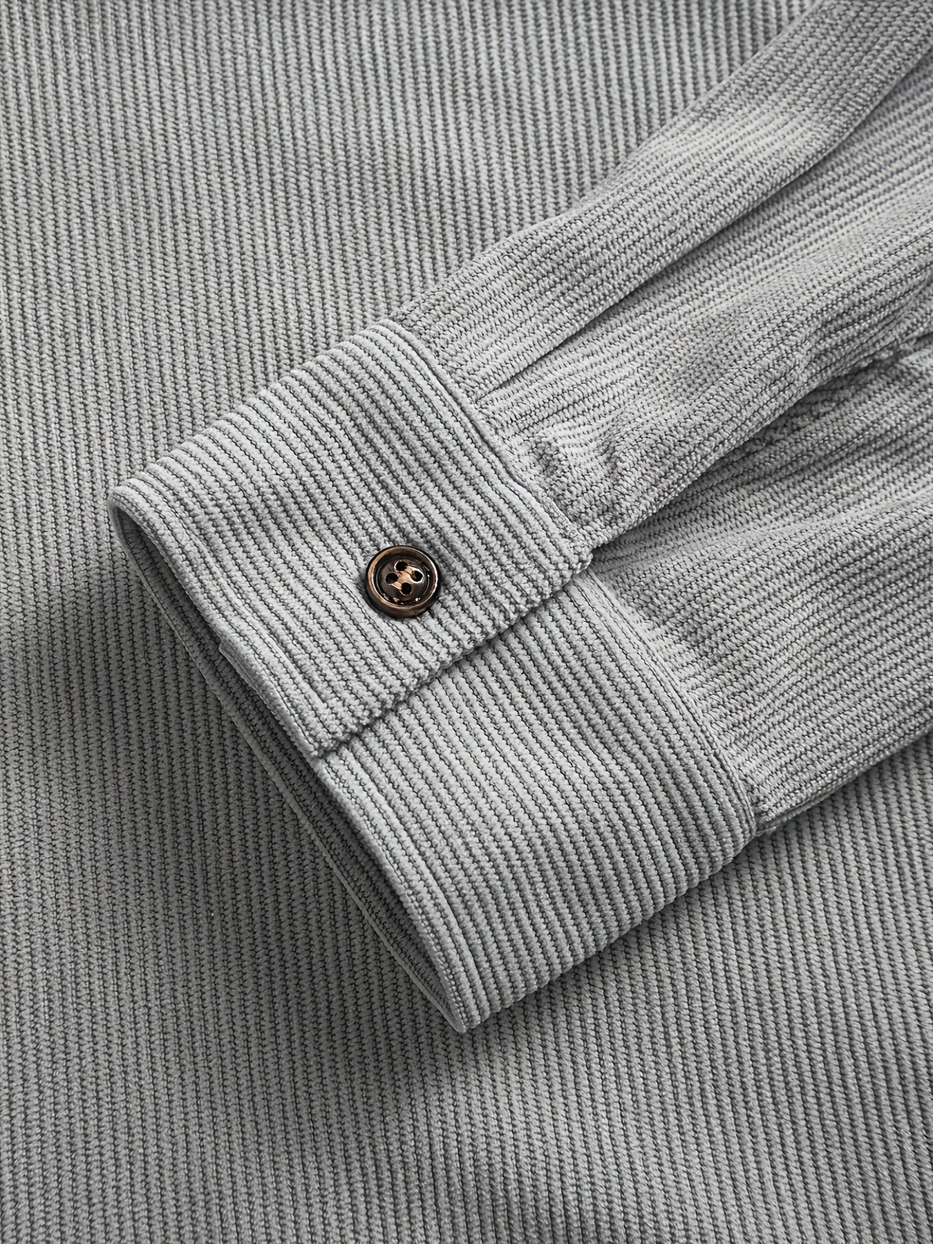 Textured casual button-up overshirt for men | Ellison Cord -11