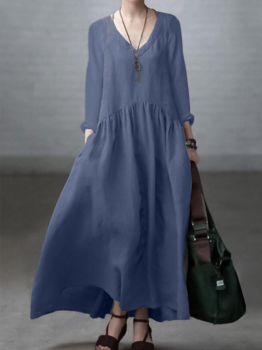 Simple Loose V-Neck Everyday Dress Chic for Women | Arlena