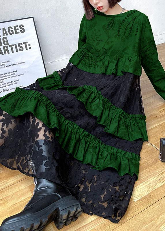 Bohemian Black Ruffle Panel Autumn Dress Chic For Women | Seraphine