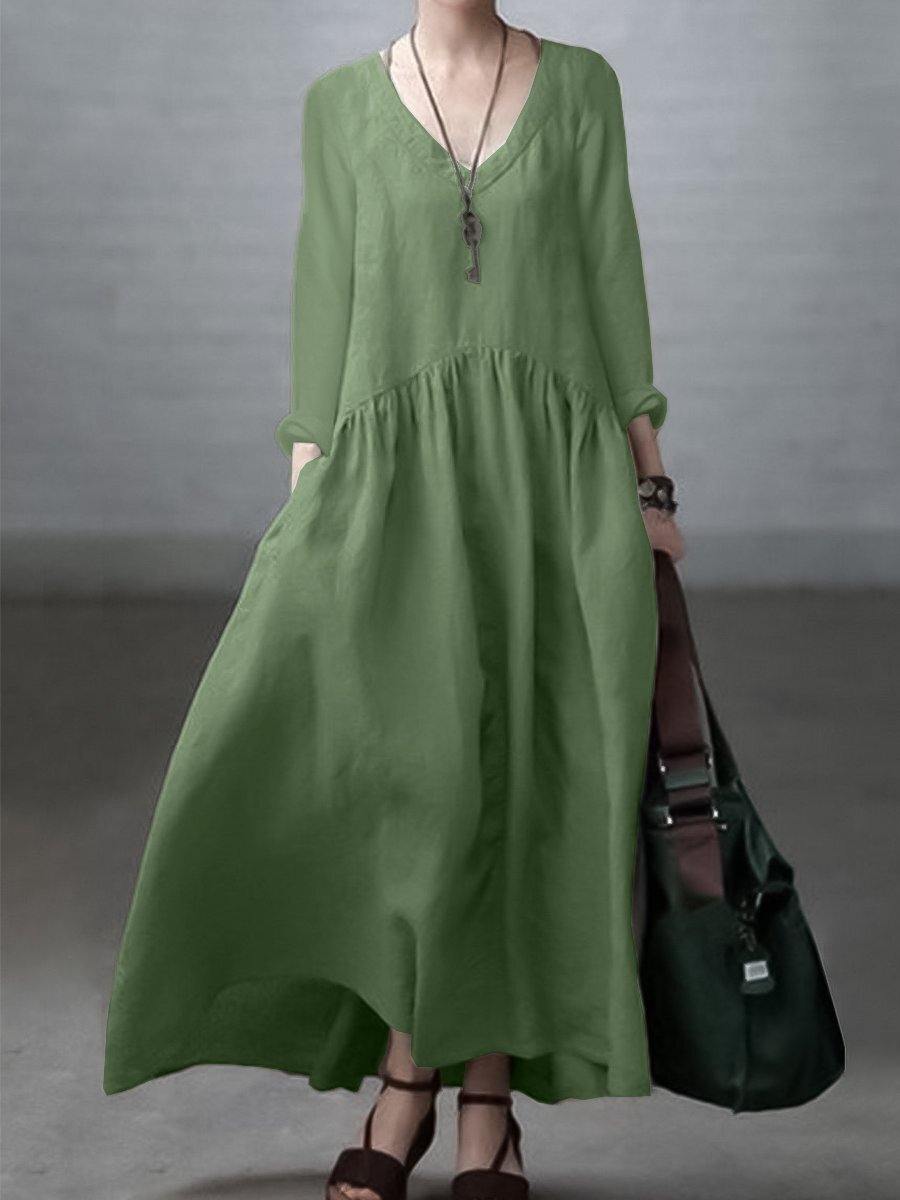Simple Loose V-Neck Everyday Dress Chic for Women | Arlena