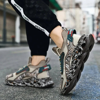 Street-style splattered-sole everyday trainers for men | Rebel Pulse -7
