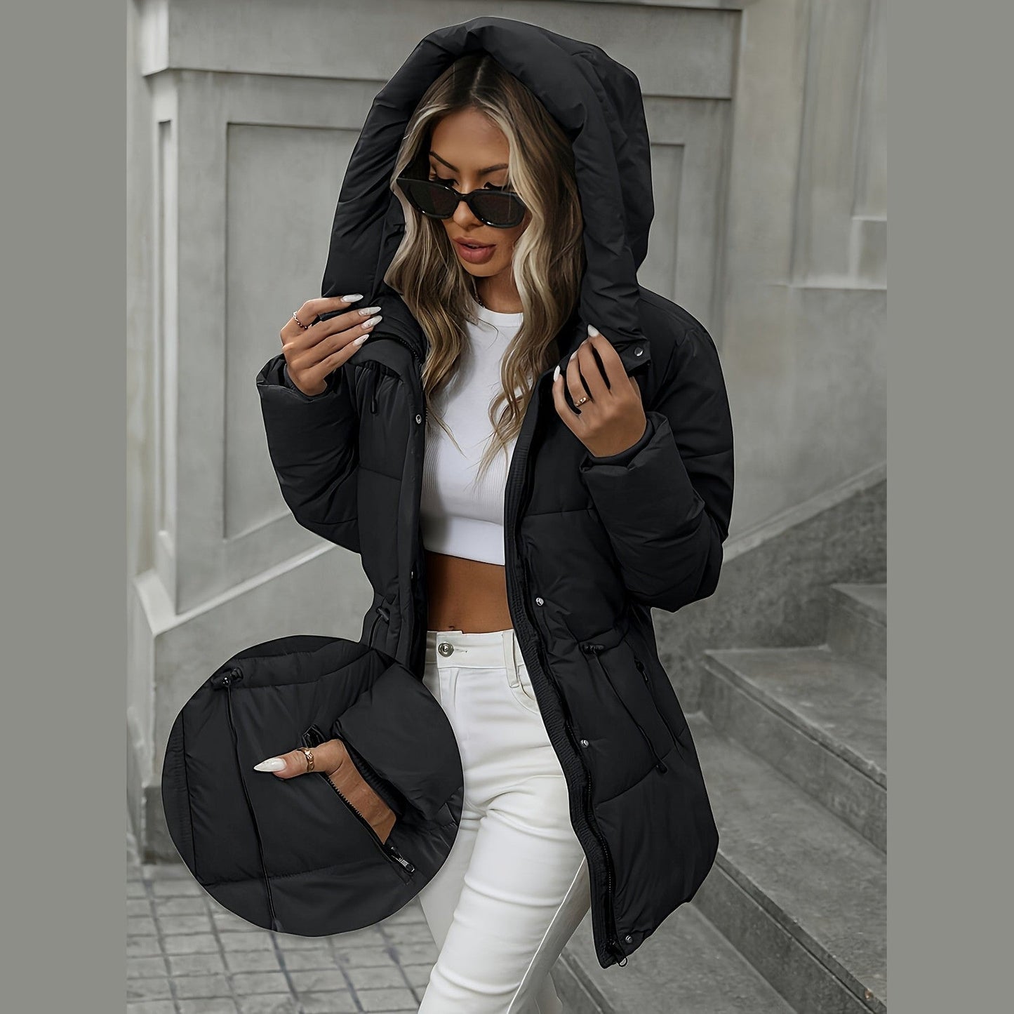 Oversized hooded winter parka for women | Aurora
