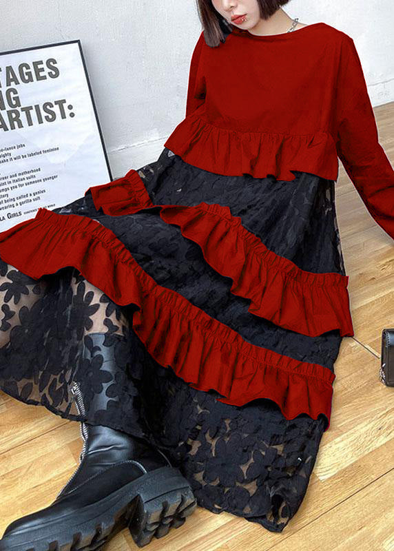 Bohemian Black Ruffle Panel Autumn Dress Chic For Women | Seraphine