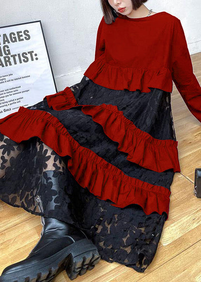Bohemian Black Ruffle Panel Autumn Dress Chic For Women | Seraphine