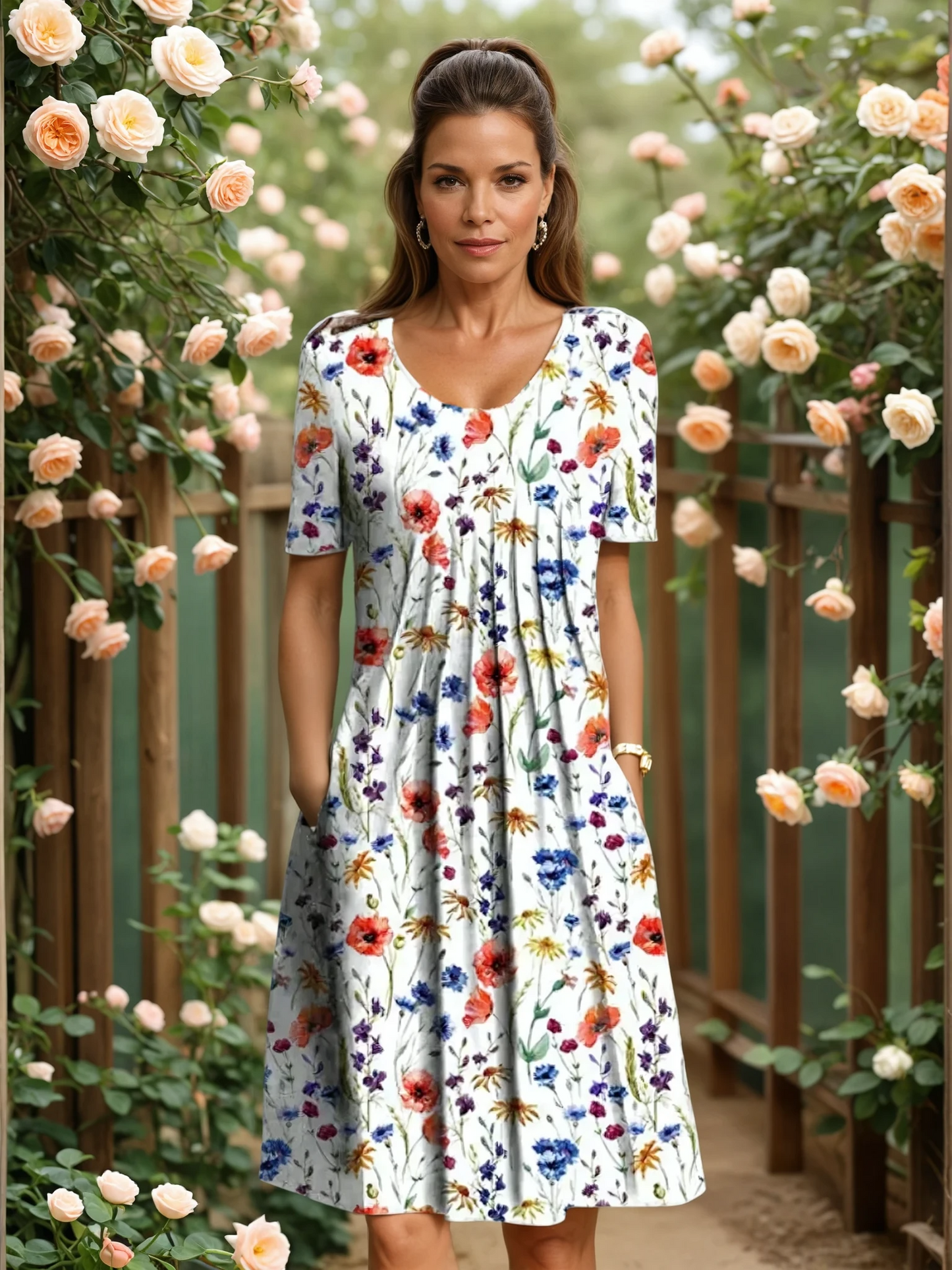 Elegant tummy-coverage everyday dress for women | Marianne -1