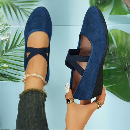 Closed-toe wedge ballerina shoes for women | Calerinne