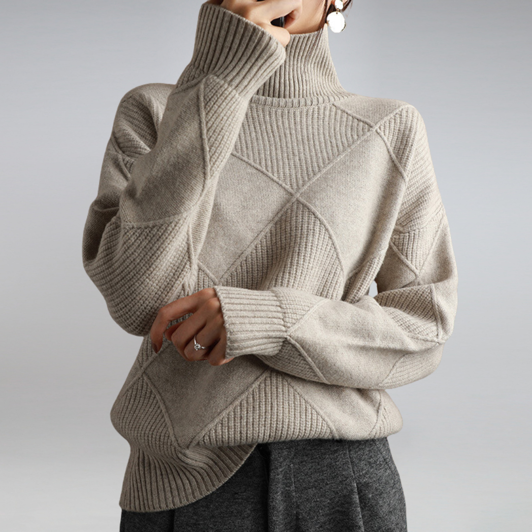 Elegant turtleneck knit sweater for winter Cozy for Women | Myla Élan