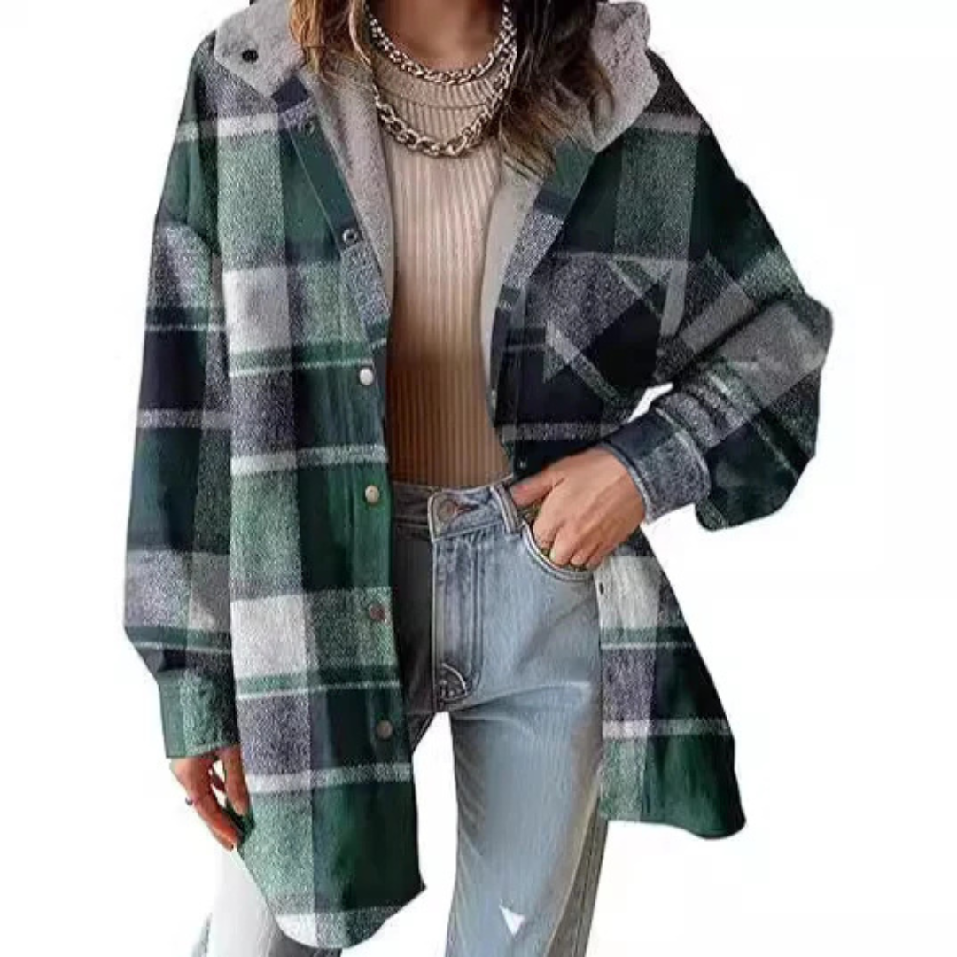 Hooded plaid jacket for women | Tallulah