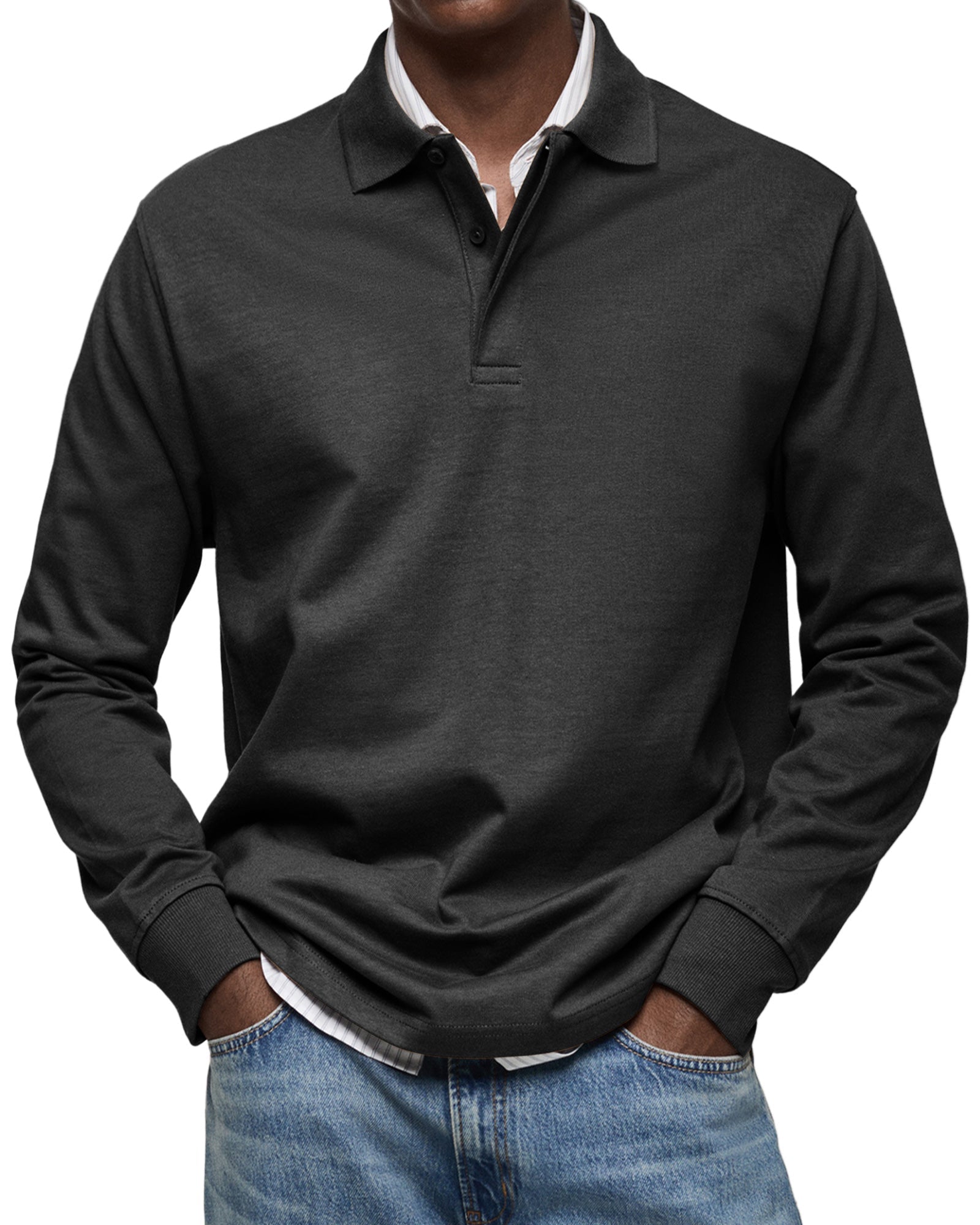 Classic long-sleeve everyday polo shirt for men | Wilson -3