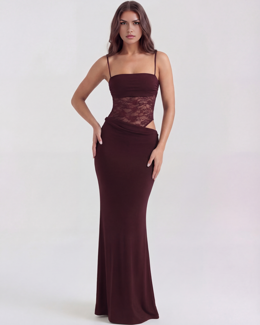 Lace bodycon maxi dress for women | Valeria