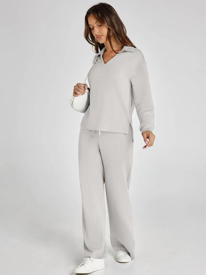 Cozy minimalist two-piece set for women | Elowyn