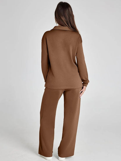 Cozy minimalist two-piece set for women | Elowyn