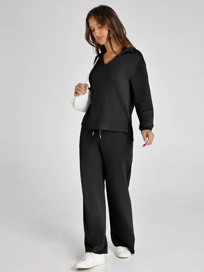 Cozy minimalist two-piece set for women | Elowyn