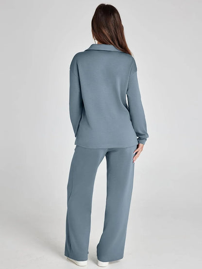 Cozy minimalist two-piece set for women | Elowyn