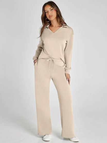 Cozy minimalist two-piece set for women | Elowyn