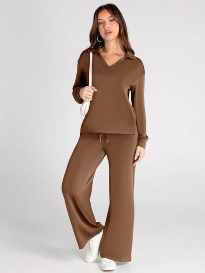 Cozy minimalist two-piece set for women | Elowyn