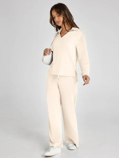 Cozy minimalist two-piece set for women | Elowyn