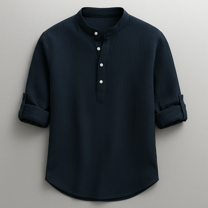 Relaxed casual henley shirt for men | Hudson -5
