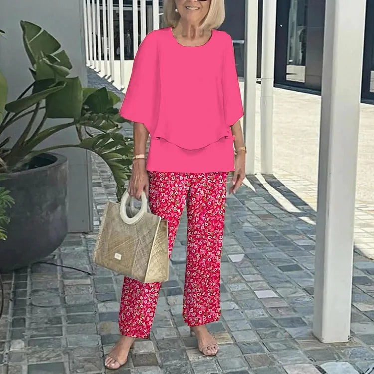 Printed two-piece outfit set for women | Genevieve