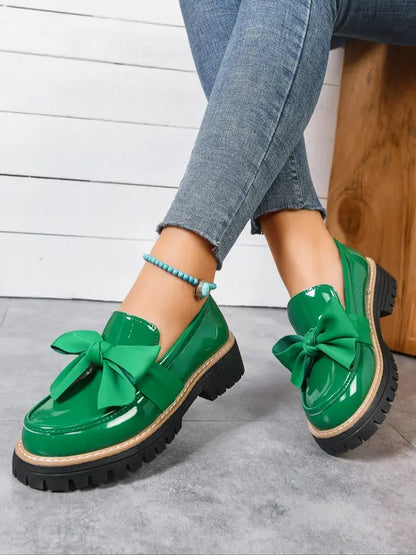 Elegant Bow-Detail Slip-On Loafers for Women | Chelsea