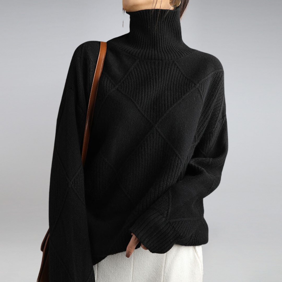 Elegant turtleneck knit sweater for winter Cozy for Women | Myla Élan