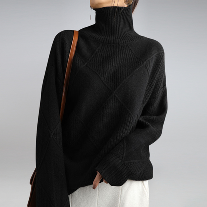 Elegant turtleneck knit sweater for winter Cozy for Women | Myla Élan