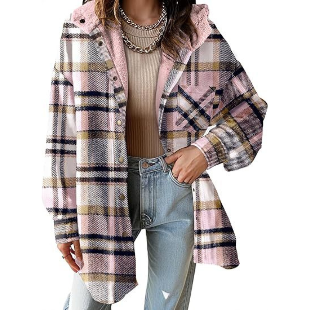 Hooded plaid jacket for women | Tallulah