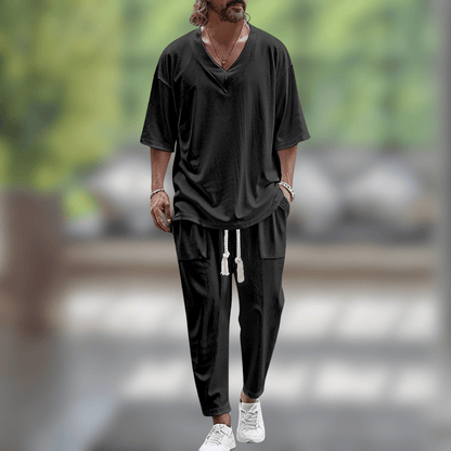 Relaxed fit two-piece outfit set for men | Kaelen