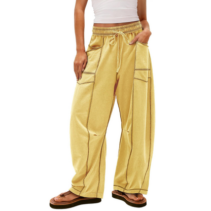 Comfy baggy-leg lounge everyday trousers for women | Avanita -6