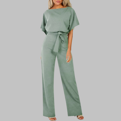 Casual tie front batwing sleeve jumpsuit for women | Alvessa