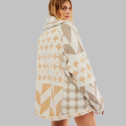 Button-down collar oversized cardigan for women | Portia