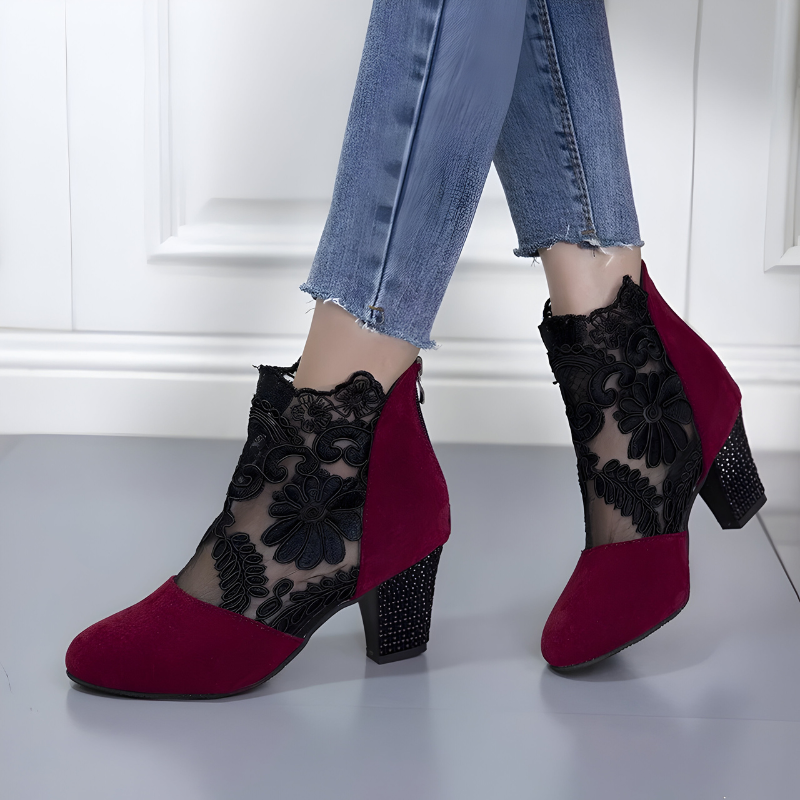 Ankle strap block heel shoes for women | Margarith