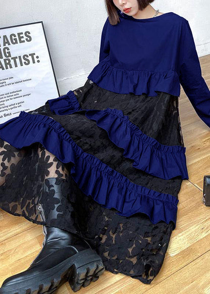 Bohemian Black Ruffle Panel Autumn Dress Chic For Women | Seraphine
