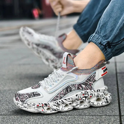 Street-style splattered-sole everyday trainers for men | Rebel Pulse -11