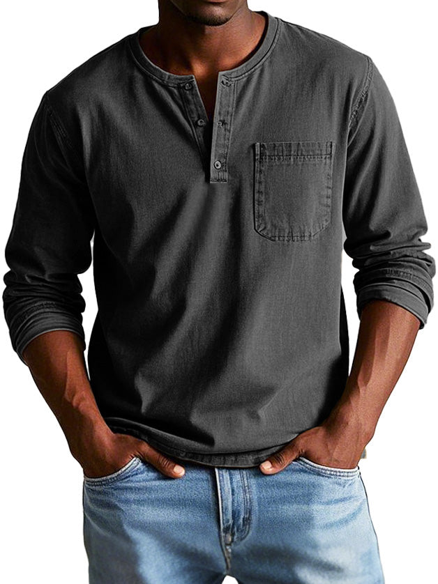 Classic vintage long-sleeve everyday shirt for men | Theodore -7