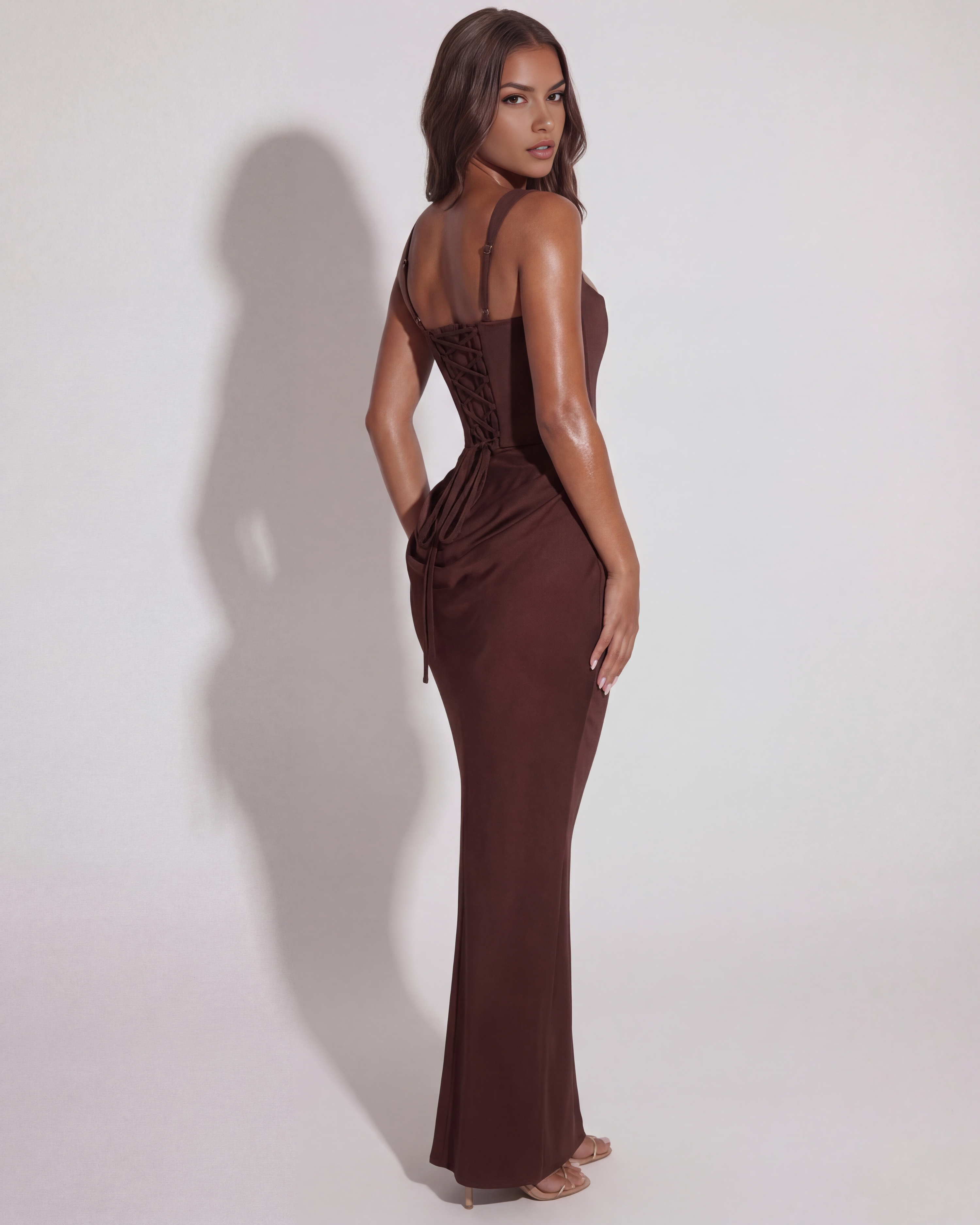 Bodycon lace-up midi dress for women | Eleonora