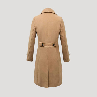 Wool blend double-breasted long winter overcoat for men | Longcoat -4