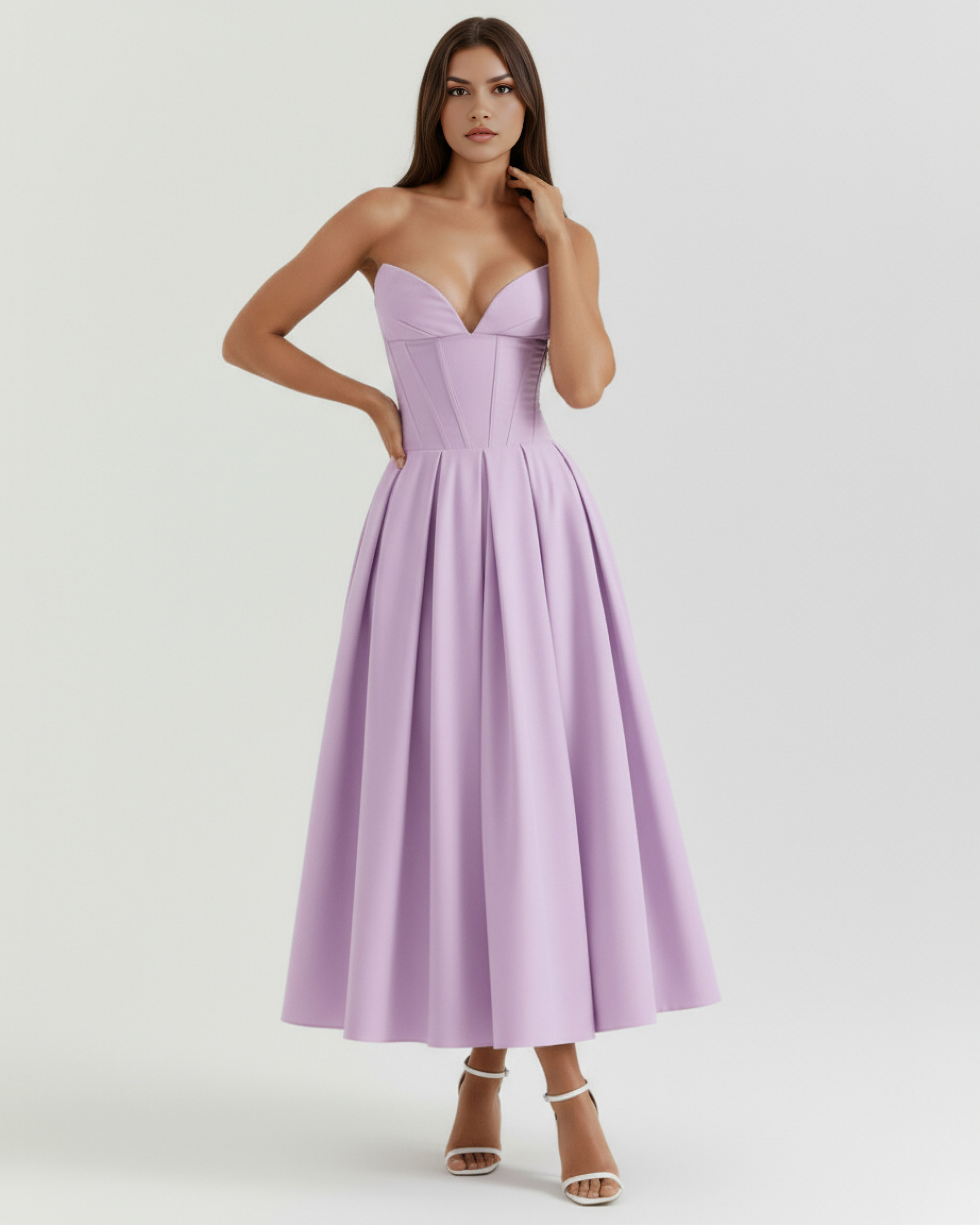 Ruched bodycon midi dress for women | Amalfi